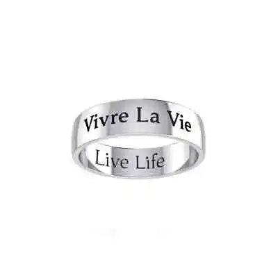 Vivre La Vie Live Life .925 Sterling Silver Ring By Peter Stone Jewelry • $49.97