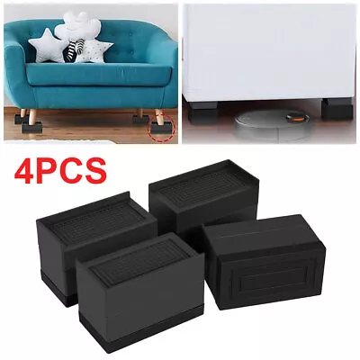 4Pcs Heavy Duty L Design Bed Chair Risers Feet Leg Lift Furniture Extra Raisers • $28.14