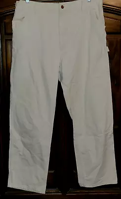 Vintage Carhartt Painter Pants Size 38  X 32  White Made In The USA RN 14806 • $39.99