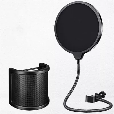 Recording Studio Microphone Pop Filter Mic Wind Screen Mask Shield Double Layer • $11.44