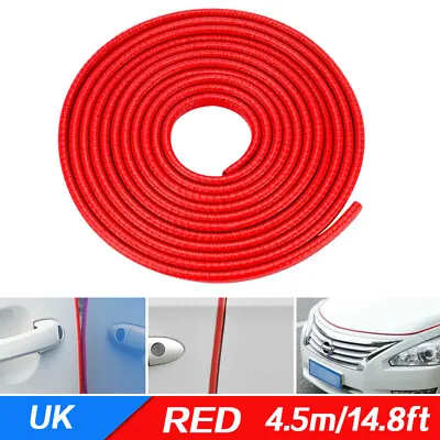 4.5M Car Auto Door Boot Edge Protector Strip Trim U Shape Guard Seal Rubber Red • £4.91