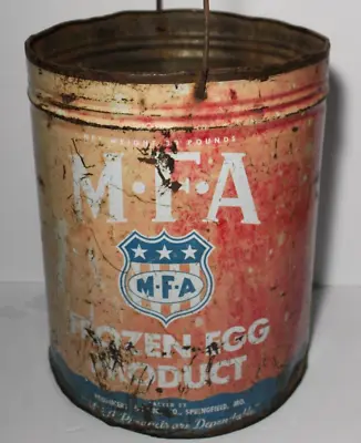Rare Large 30LB Old Vintage MFA Egg Tin Springfield Missouri Farmers Association • $69.99