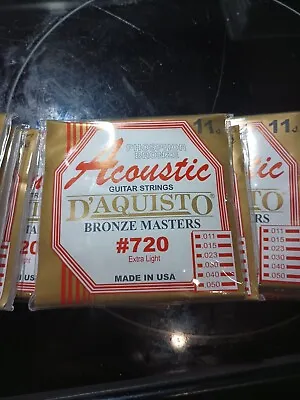 D'AQUISTO Acoustic Guitar Strings Extra Light  • $3