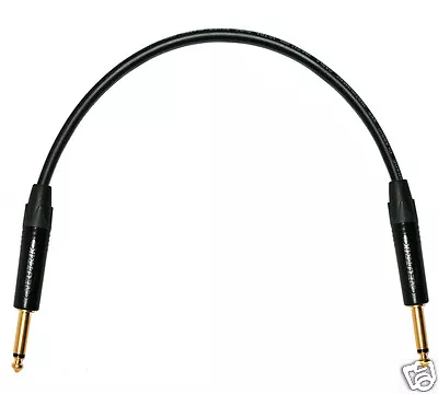 Gold Neutrik Guitar Jack To Jack FX Patch Lead. Van Damme Cable. Black And Gold • $20.66