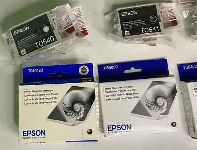 Lot Of 15 Epson Stylus T054 Series Photo R800 R1800 Ink T0540/541/547/548/549 OE • $49.95