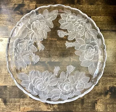 Studio Nova By Mikasa WINTER ROSE Crystal Serving Platter 14” WY051/001 Plate • $24.44