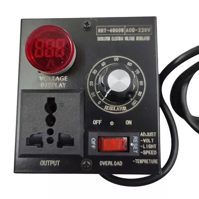 Variable Voltage Regulator Speed Motor Fan Control Controller AC 220V 4000W UK • £16.39