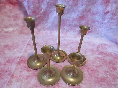 Set Of Gold Taper Candlestick Holders • $20