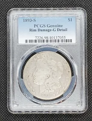 1893-S Morgan Dollar | PCGS Genuine GOOD Details Rim Damage (Minor) | KEY! • $3399.95