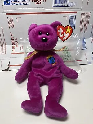 Ty Beanie Baby Millennium-mispelled Millenium The Bear 1999 With Other Errors • $2024.15