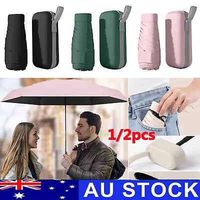 $9.79 • Buy Mini Pocket Umbrella Anti-UV Sun/Rain Windproof 6 Folding Ultra Light Umbrella