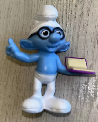 Smurfs  Brainy  W/ Book & Glasses Figurine Peyo 2013 Mcdonalds • $5.59