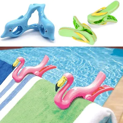 £4.28 • Buy Beach Towel Clips Plastic Sun Lounger Wind Clips Sunbed Pegs Pool Towel Holders