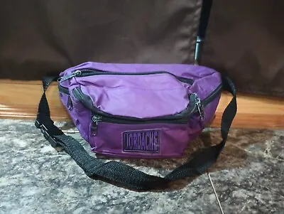 Vintage Jordache Nylon Waist Fanny Pack Belt Bag 90s 80s Black & Purple  • $14.99