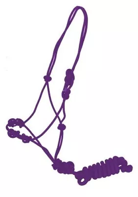 PURPLE Natural Horse Training 4 Knot Rope Halter & Lead Yearling COB Size 4327 • $14.94