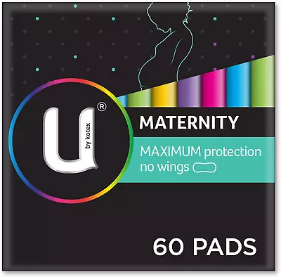 U By Kotex Maternity Pads No Wings 60 Count (6 X 10 Pack) - Packaging May Vary • $32.70