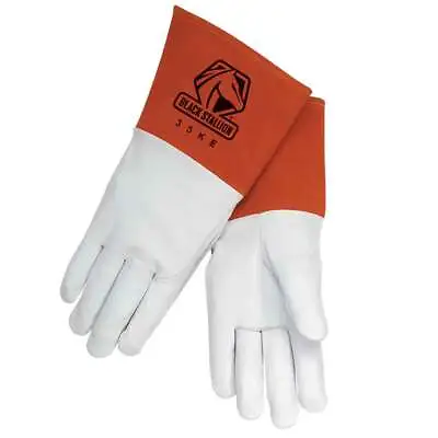 $13 • Buy Black Stallion 35KE Long Cuff Grain Kidskin TIG Welding Gloves Small