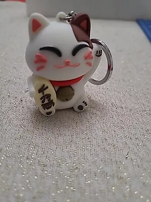 Maneki Neko Lucky Cat~Money Blessed Handpainted Charm MADE IN JAPAN Keychain  • $10