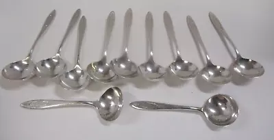 Set Of 11 Oneida Community Plate Silverware ADAM Pattern Spoons  Monogrammed  N  • $16.99