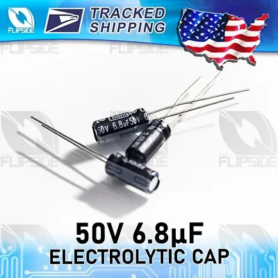 50V 6.8uF Capacitors 6.8uF 50V 5x11mm Aluminum Electrolytic FREE USA SHIPPING • $8