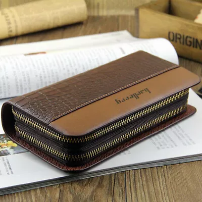 Men Long Business Clutch Zipper Purse Wallet Large Capacity Phone Holder Handbag • $11.99