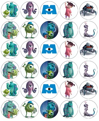 £2.10 • Buy Monsters Inc Mike Sully X30 Cupcake Toppers Edible Wafer Paper Fairy Cake Topper