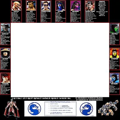 Mortal Kombat 2 Arcade Moves List Bezel Panel Artwork Art CPO Midway MK2 Midway • $39