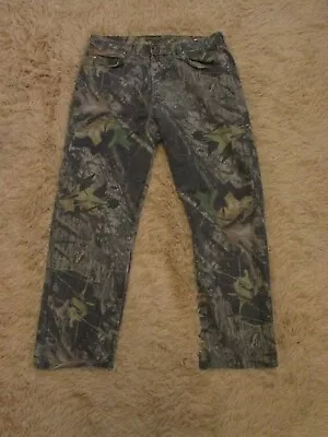 Vintage Wrangler Pro Gear 5 Pocket Camo Jeans Mens 36x32 Straight Real Tree • $35