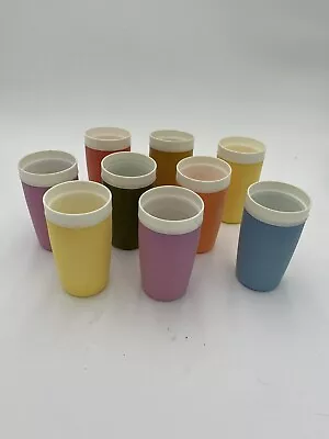 LOT OF 9 Vintage BOLERO THERM-O-WARE Insulated Cup TUMBLERS Royal Satin 5” • $29.99