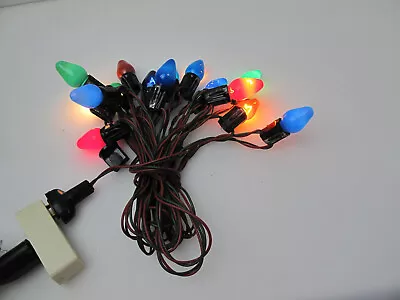 Vintage 15 Light Christmas Tree C7 Light Set  Red / Green Wire With Branch Clips • $17