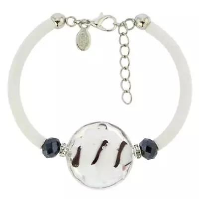 GlassOfVenice Murano Glass Venice Diva Bracelet - Silver Ice • $47.95