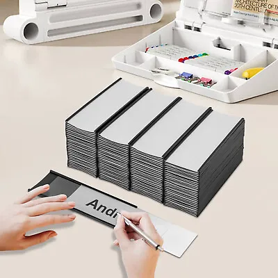 100 PCS Magnetic Label Holders Offices Data Card Holder 2x5.5 Inch With Magnets • $61.75