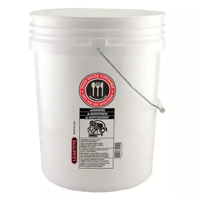 White Plastic 5 Gallon Food Safe Bucket For Water Paint And Food  • $9.61
