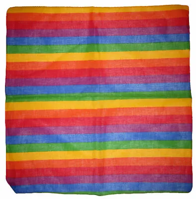 $5.88 • Buy 22 X22  Rainbow Gay Pride Striped 100% Cotton Bandana