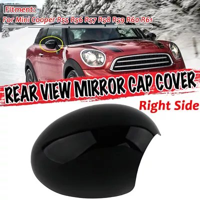 Gloss Black Mirrors Cover Caps Right For Mini Cooper R55 R56 R57 R58 R59 R60 R61 • $19.50