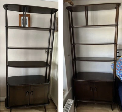 £1200 • Buy PAIR Of Ercol Giraffe Vintage Mid Century Room Divider Dark Ercol Shelves X 2