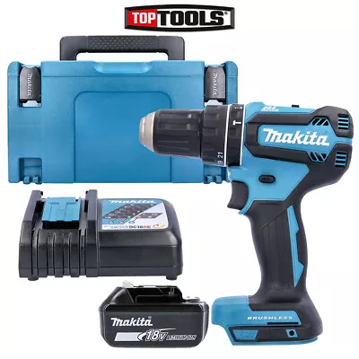 Makita DHP485 18V Brushless Combi Drill With 1 X 5.0Ah Battery Charger & Case • £193.41