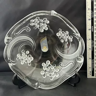 Vintage Original Walther Glas Clear & Frosted Glass Plate Dish 7” West Germany • £20