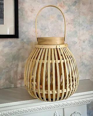 £34.95 • Buy Bohemian Bamboo Lantern Pendant Lighting Boho Rattan Candle Holder Garden Decor