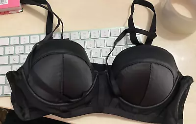 £7.75 • Buy Bnwt Size 34a Boohoo Black Diamante Strapping Mesh Balcony Bra Free Post