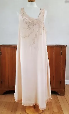 Vtg 1930s Womens Silk & Lace Chemise Nightgown. Large • $49