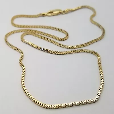 Veronese Solid Sterling Silver Gold Plated Box Chain Necklace 45cm (17.5 ) 3.9g • $24.65