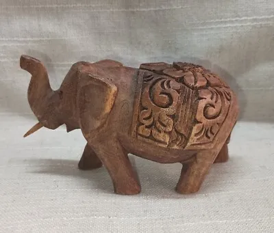 Vintage Hand Carved Wooden Elephant • $14.99