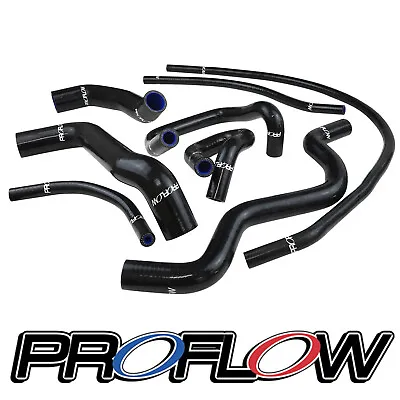 Proflow Radiator Hose Kit Silicone Black Ford Falcon BA BF FG Barra XR6 Turbo • $206.47