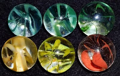 6- Vintage Peltier Marble King Caged Cats Eye Swirl 7 Vein Marbles • $4.99