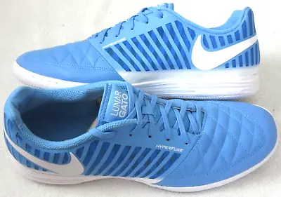 Nike Men's  Lunargato II Court Soccer Shoes University Blue White Size 12 NEW • $85.99