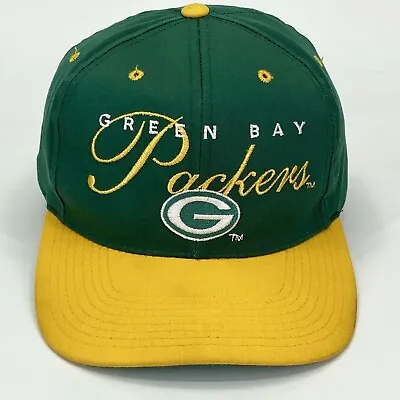 Vintage Green Bay Packers Drew Pearson Snapback Hat Script Spell Out Logo (F5) • $30