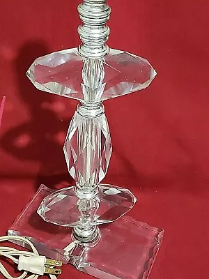 Vtg Table Lamp Hand Imported Cut LEAD Crystal  • $38.24