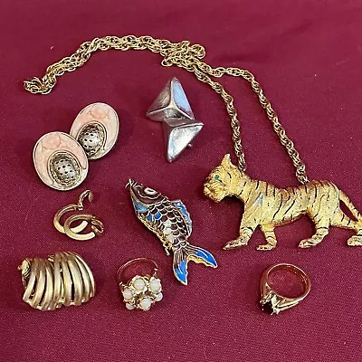 Lind Reversible Flip Ring & Costume Jewelry Lot TrafariDavis&Whiting Vintage • $24.99