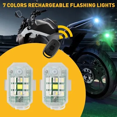 LED Anti-collision Warning Strobe Light 7 Colors For Chargeable Motorcycle Drone • £15.99